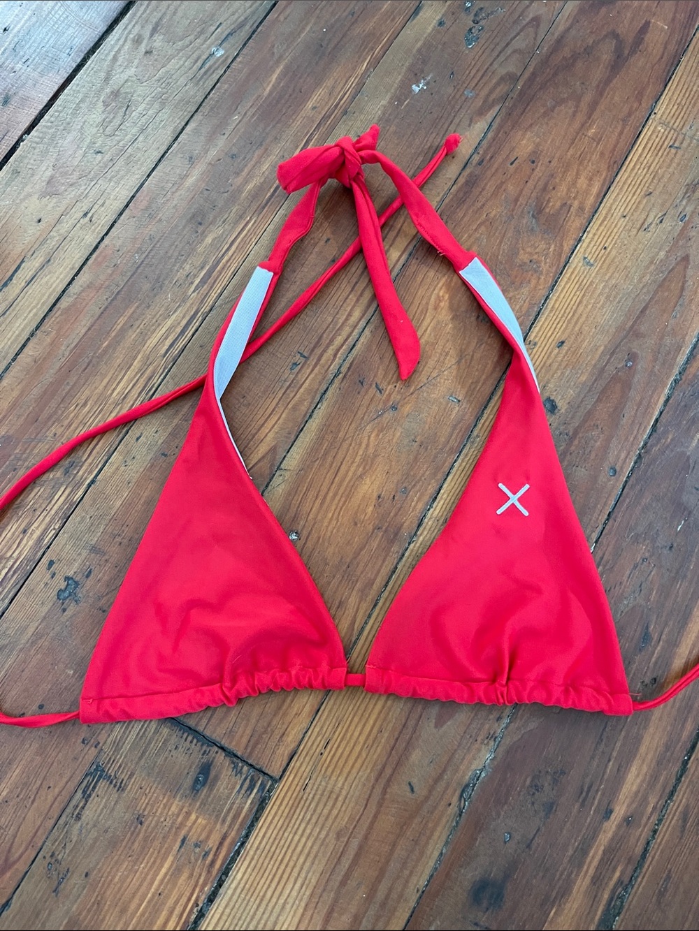 Red Triangle Halter Swim Top - boutine LA